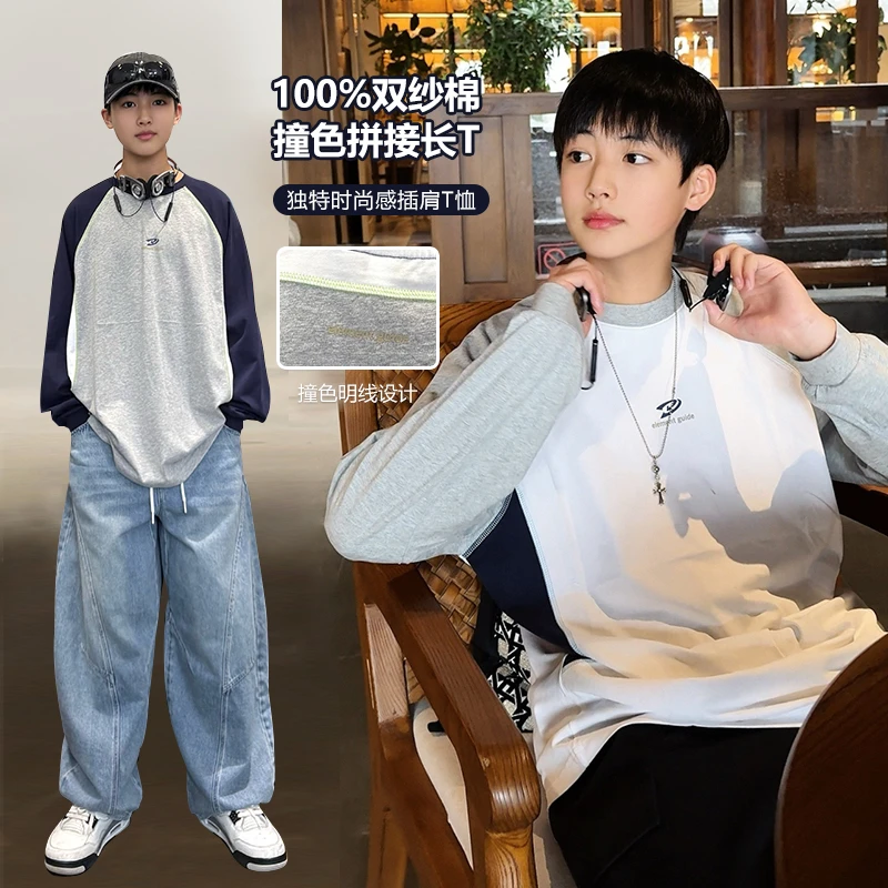 CX3794小赖家青少年秋款卫衣2025大童宽松上衣新款炸街长袖潮牌男