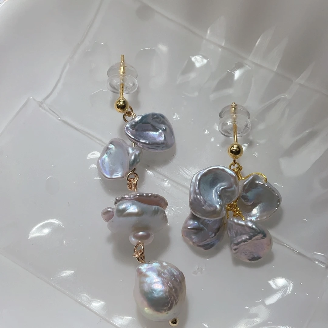 淡水珍珠耳饰银S925镶嵌