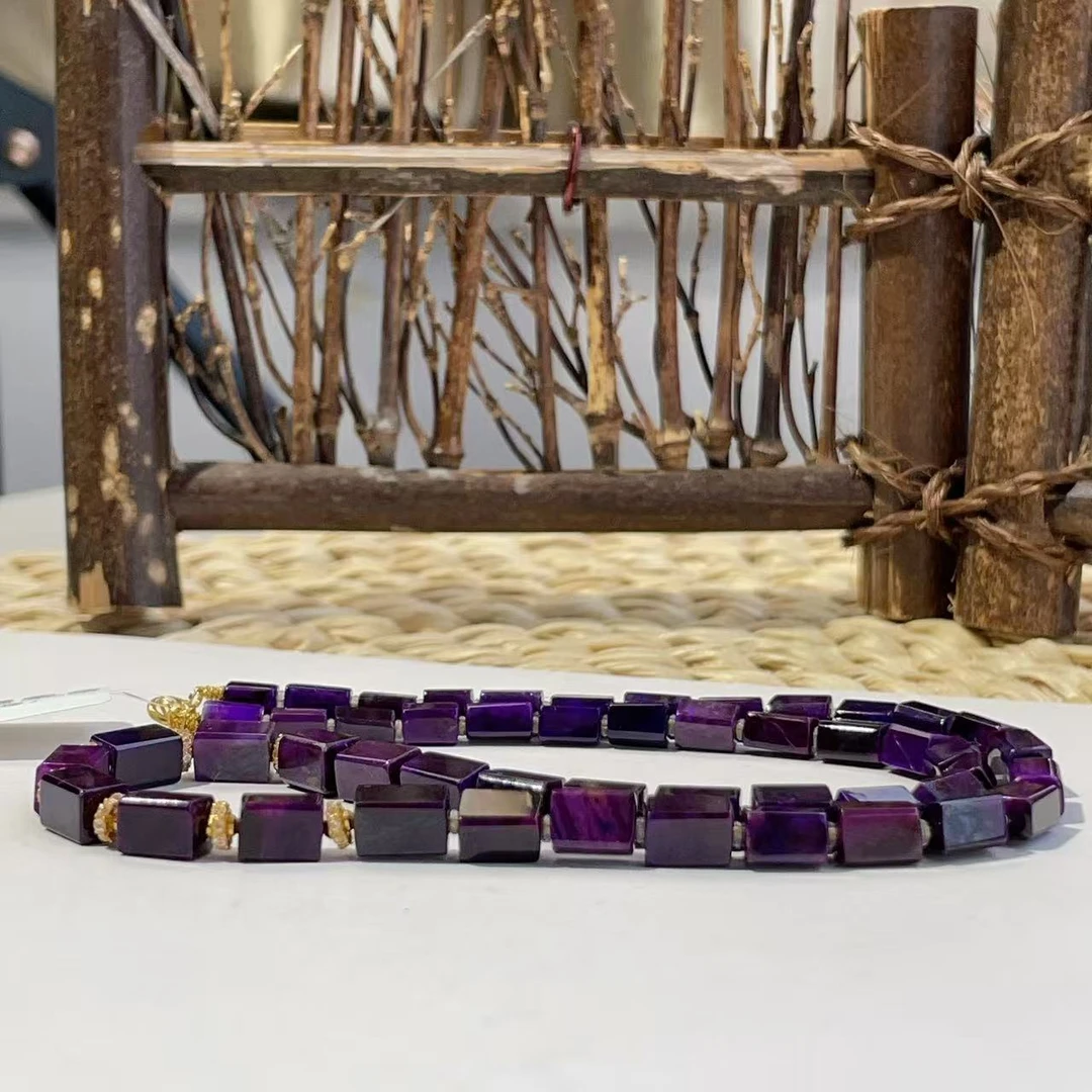 舒俱来帝王紫直切项链/18k/3-4.5mm/40cm/（晚樱）AZB5854