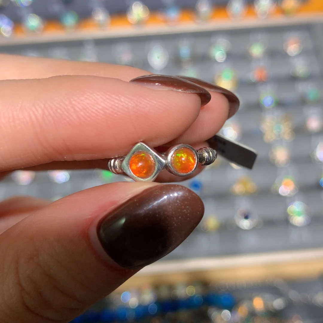 银S925镶嵌欧泊戒指t