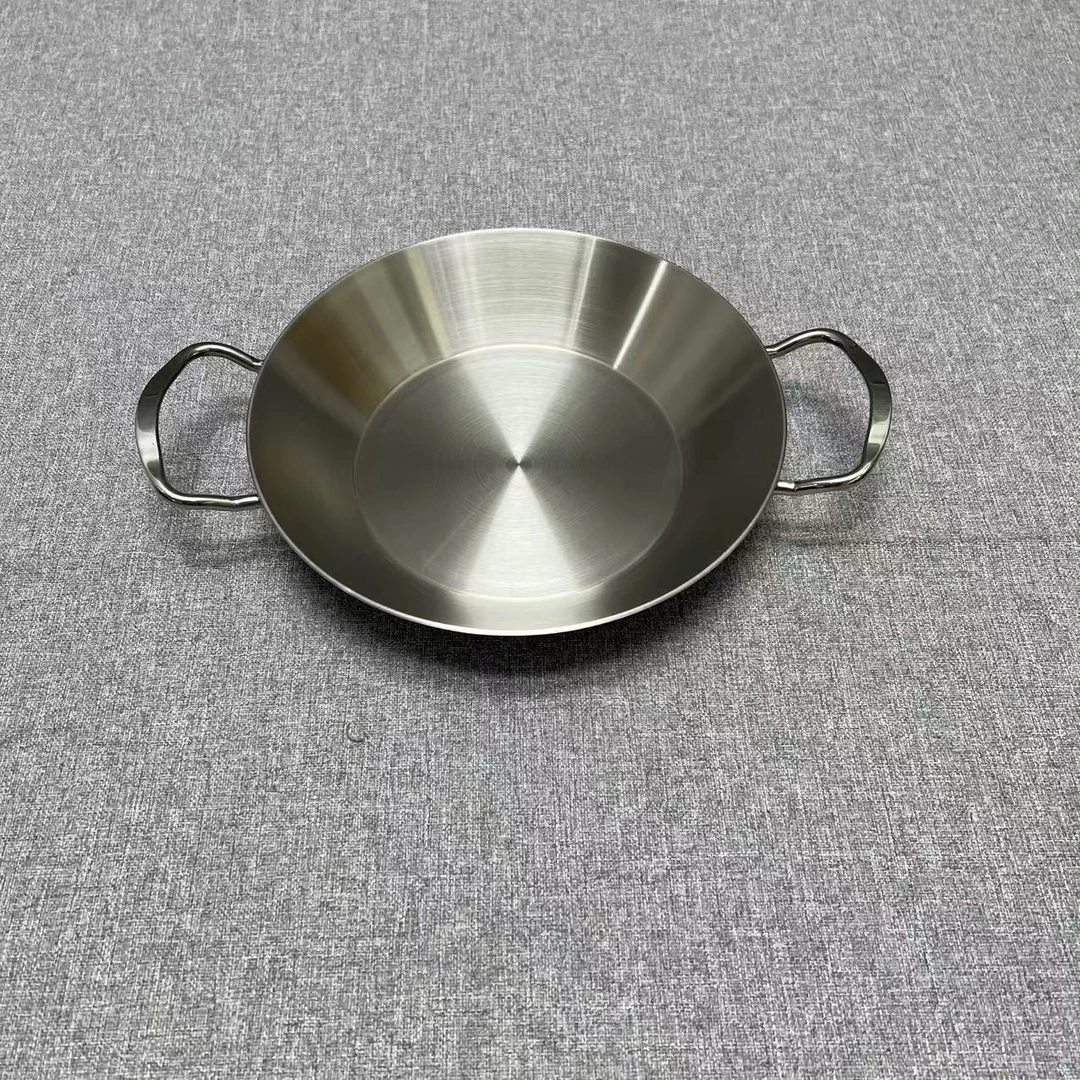 2-028 chockmen不锈钢双耳小炒锅、海鲜锅 24*5cm 重约0.84kg