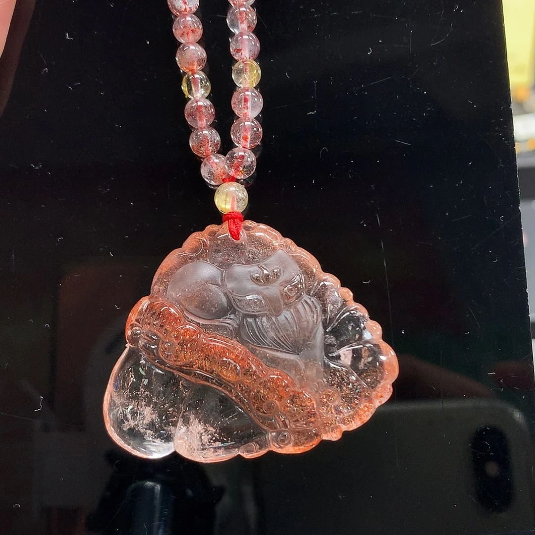 未镶嵌水晶吊坠(赠链)金草莓霸天狐套链
