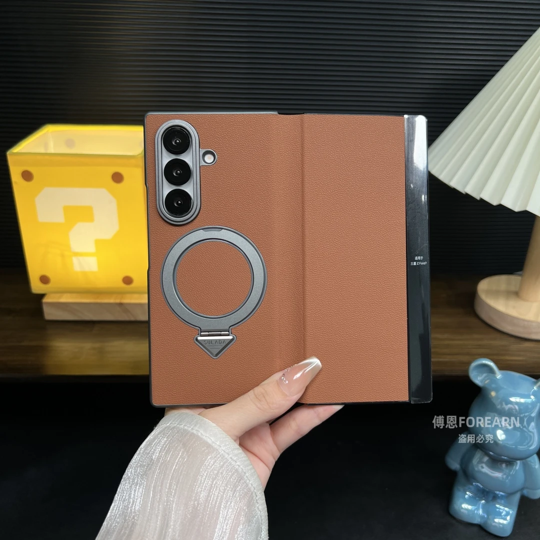 适用于三星Galaxy Z Fold7手机壳折叠屏zfold7真皮支架磁吸保护套