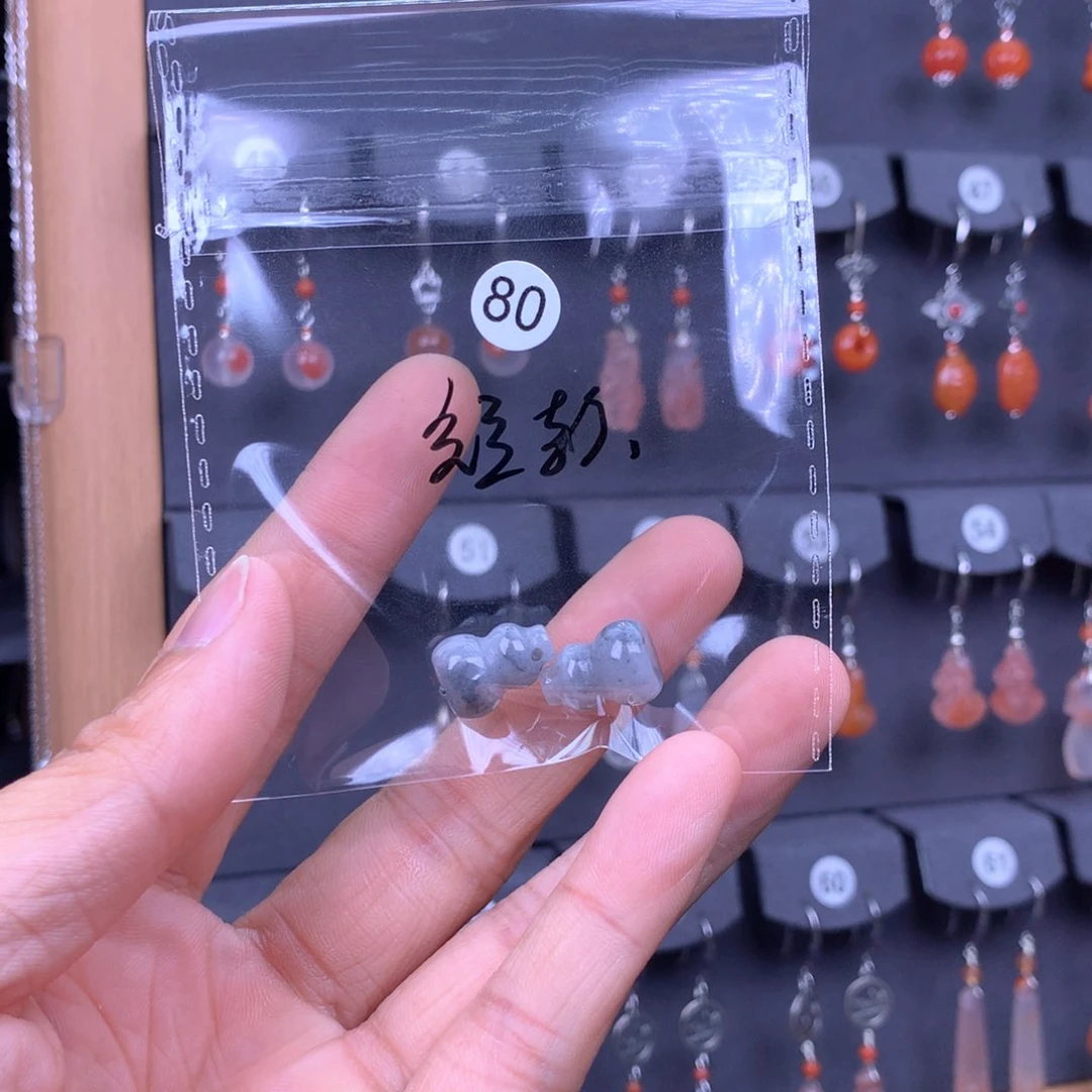 翡翠耳饰银S925镶嵌@*1111111