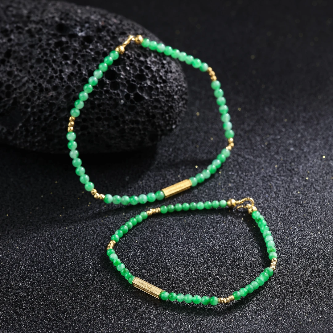 【举石臻选】TA0917-289-12翡翠手链18K（一件/多样性发/约2.5mm+）H