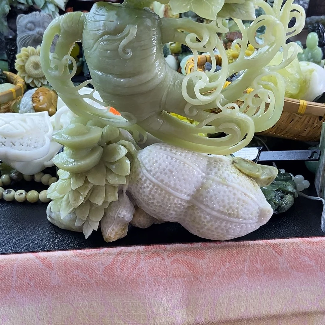 S***w蛇纹石玉合金手把