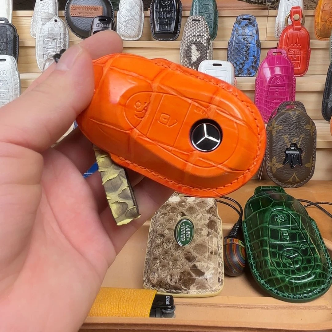 奔驰爱马仕橙色鳄鱼皮