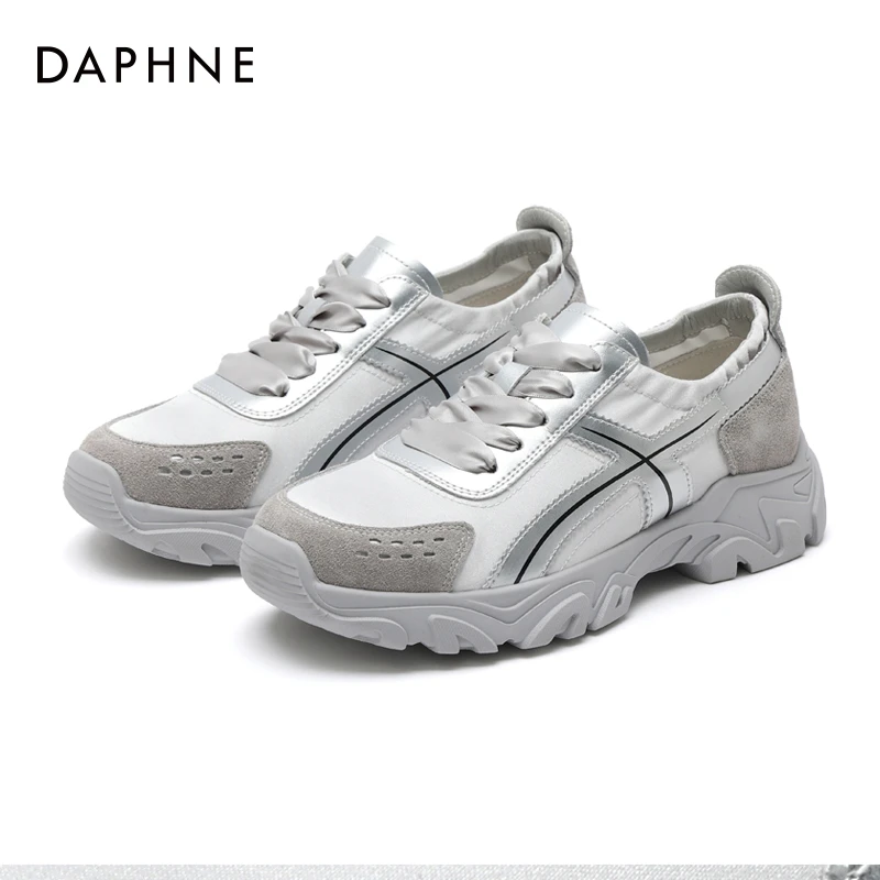 Daphne/达芙妮厚底百搭德训鞋女2025春季新款小白鞋运动休闲板鞋
