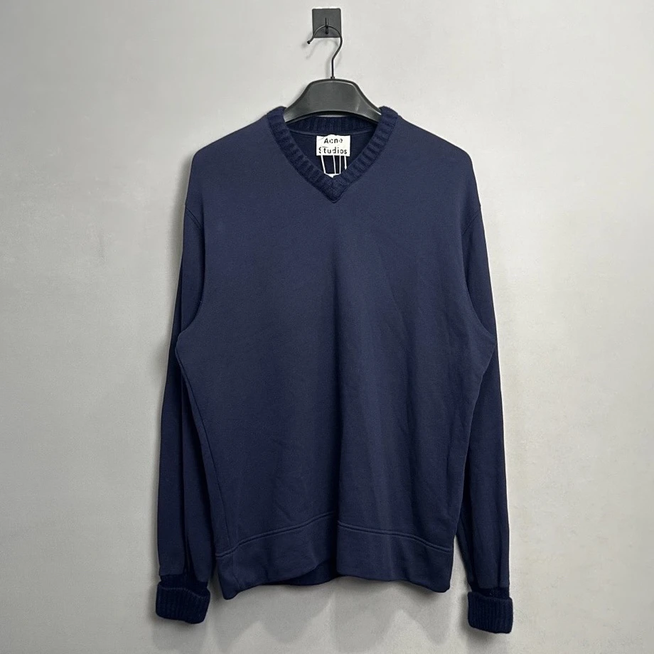 99新 Acne studio 纯色v领贴布卫衣/M码/价3100