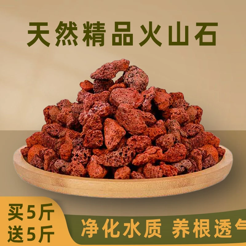 【买5斤送5斤】火山石颗粒拌土花盆铺面火山岩石鱼缸垫底多肉营养土