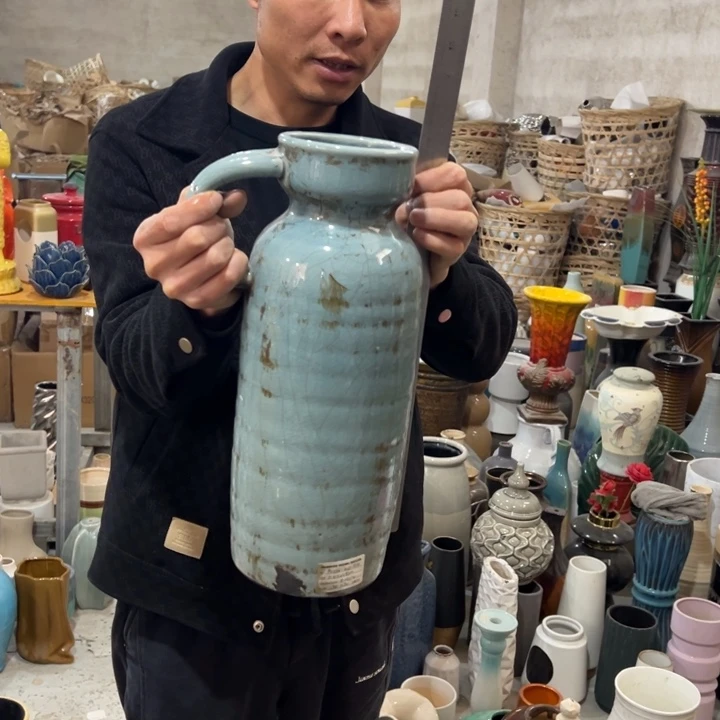 摆件高度38厘米口径10厘米微瑕捡漏