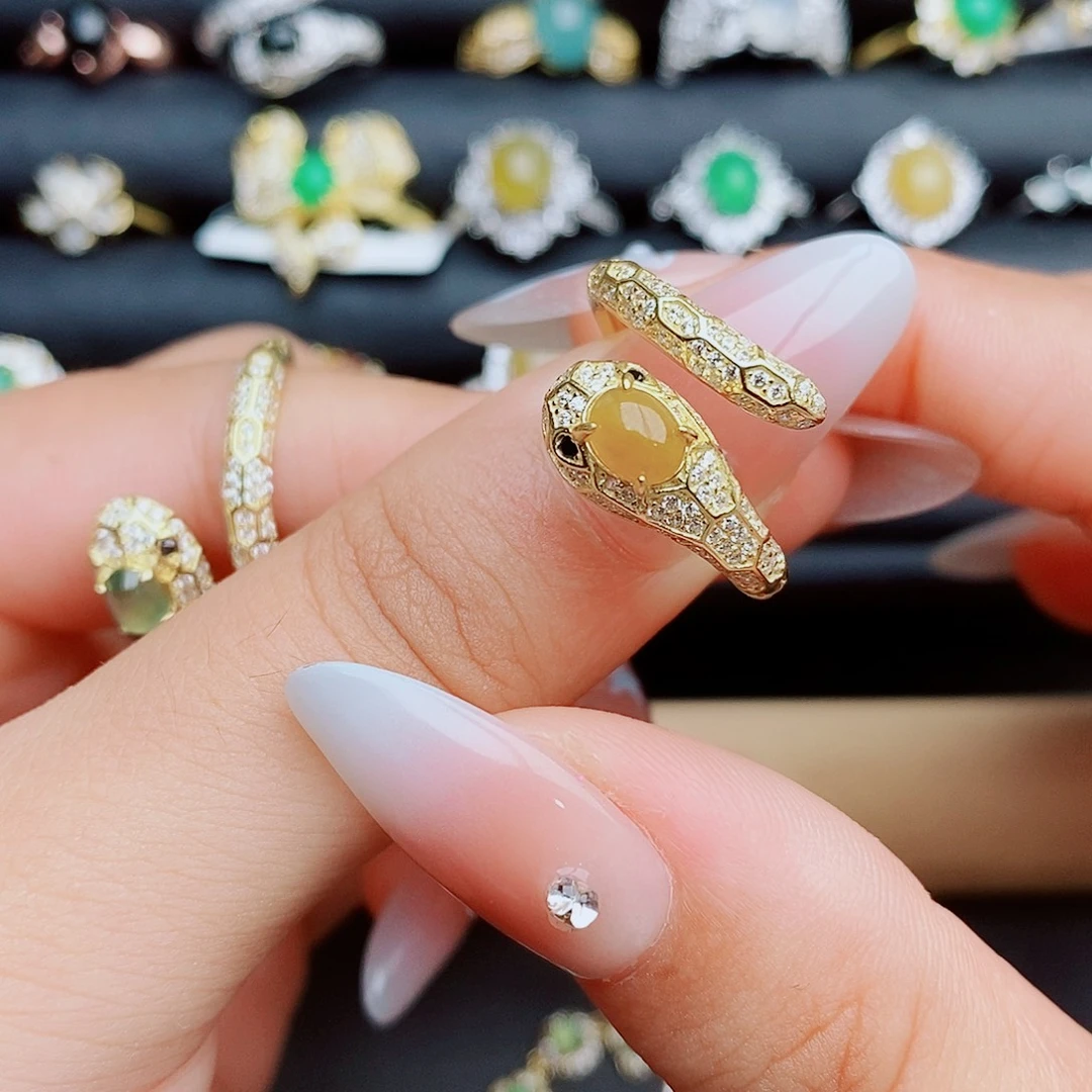 翡翠戒指银S925镶嵌11111