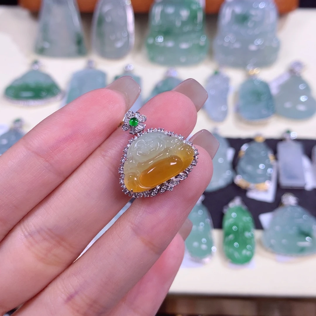 翡翠颈饰18K金镶嵌简****✧佛公