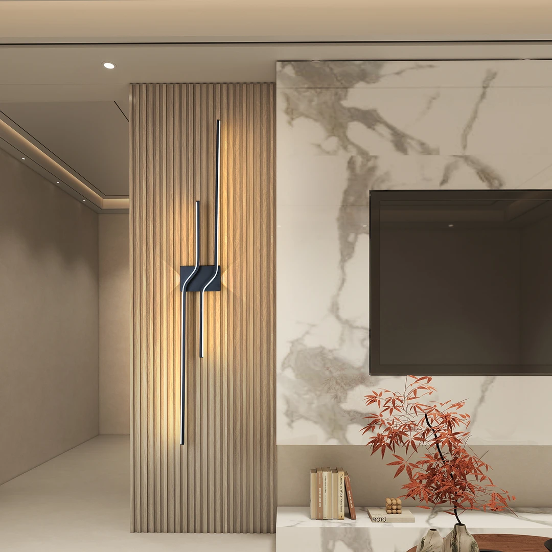 轻奢格栅壁灯客厅电视背景墙极简长条灯具墙壁灯简约个性北欧创意