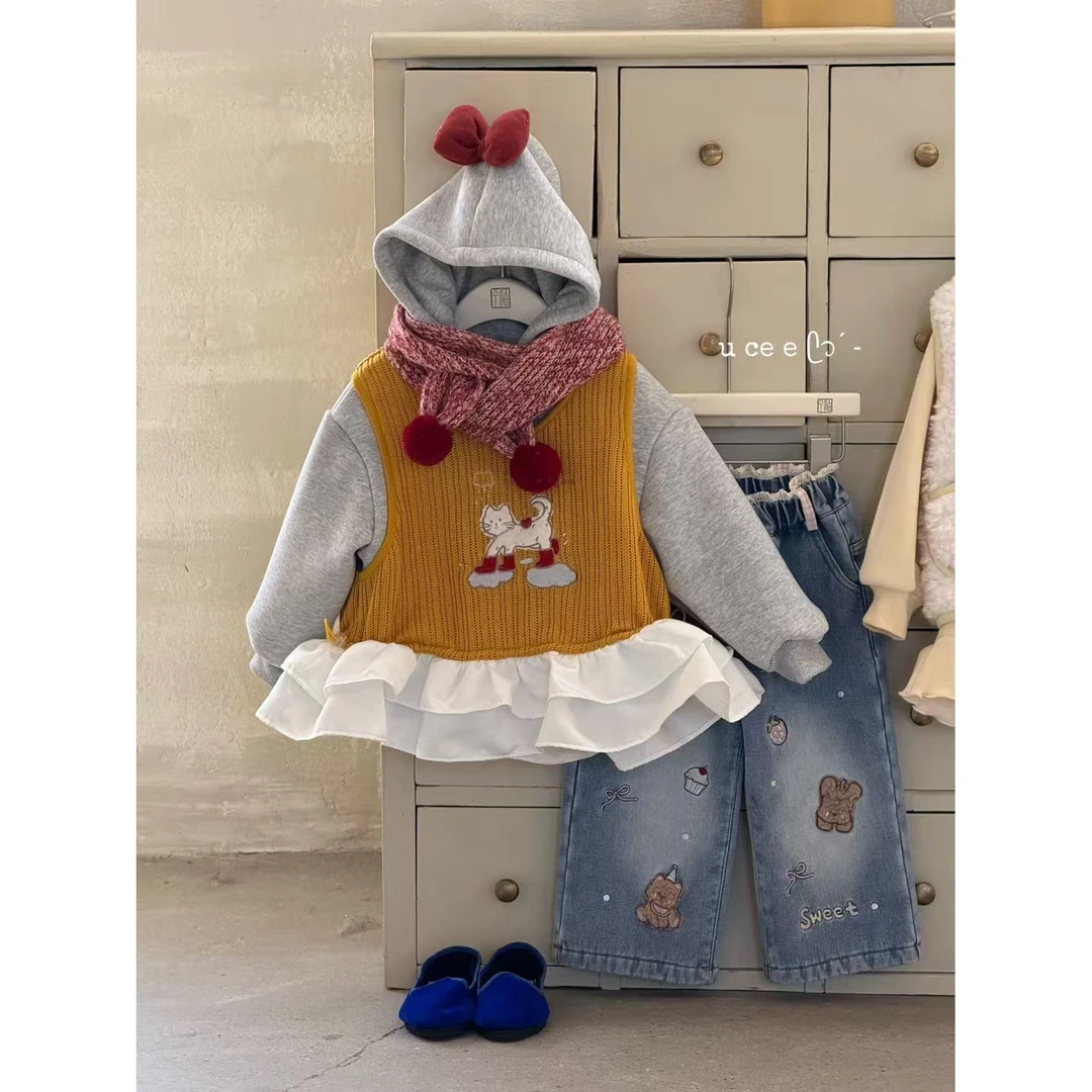 釉兮·25冬～蝴蝶结连帽卫衣套装U269321（汉服童装）