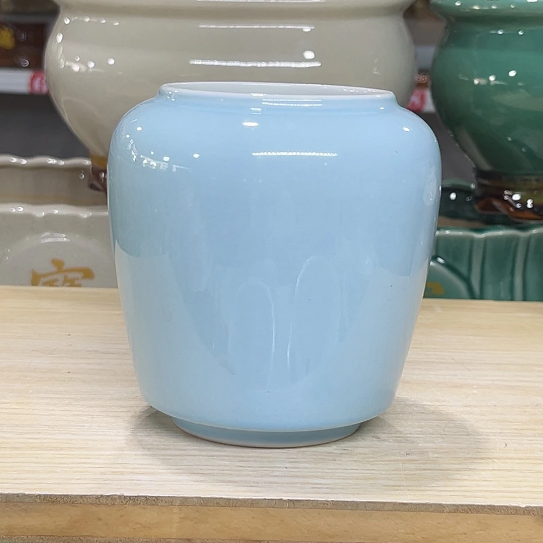 陶瓷绿植多肉微瑕花盆口径8*12打孔