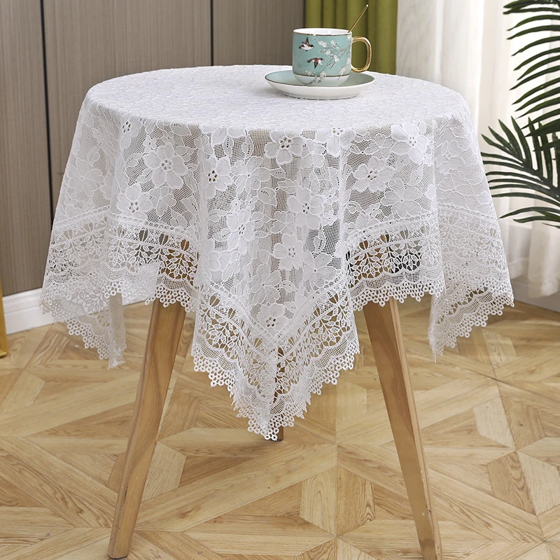 花开朵朵白色  蕾丝装饰桌布ins风法式简约浪漫茶几盖布