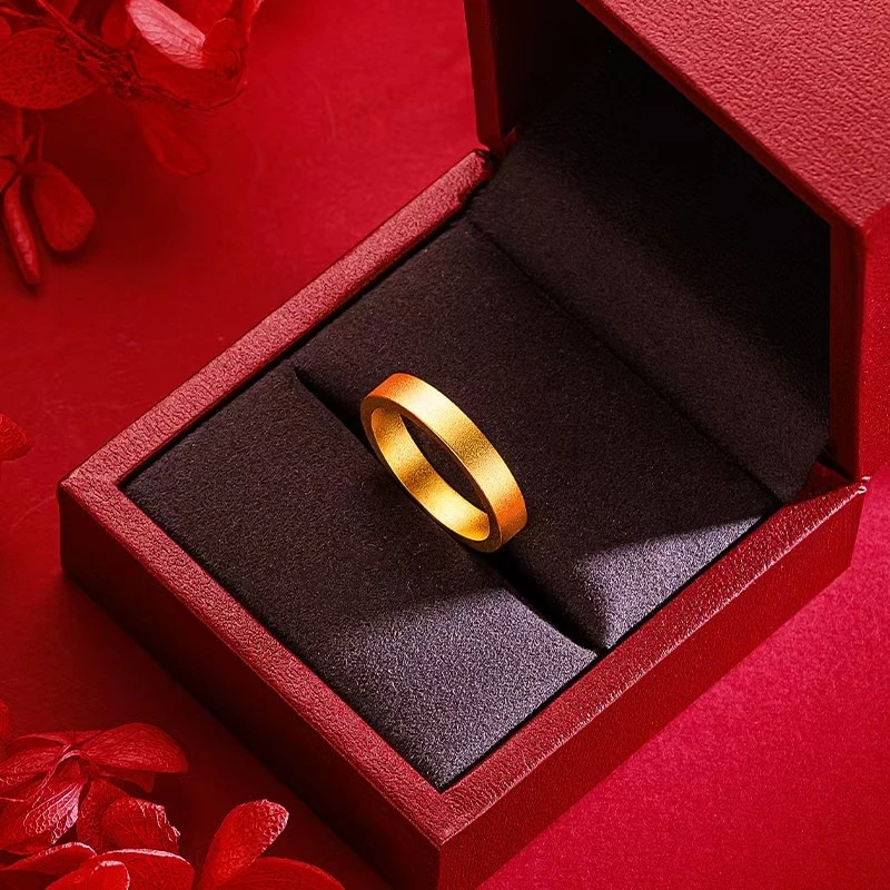 铜合金戒指 4N指环磨砂戒指男女同款礼物平安无事戒素款古法指环