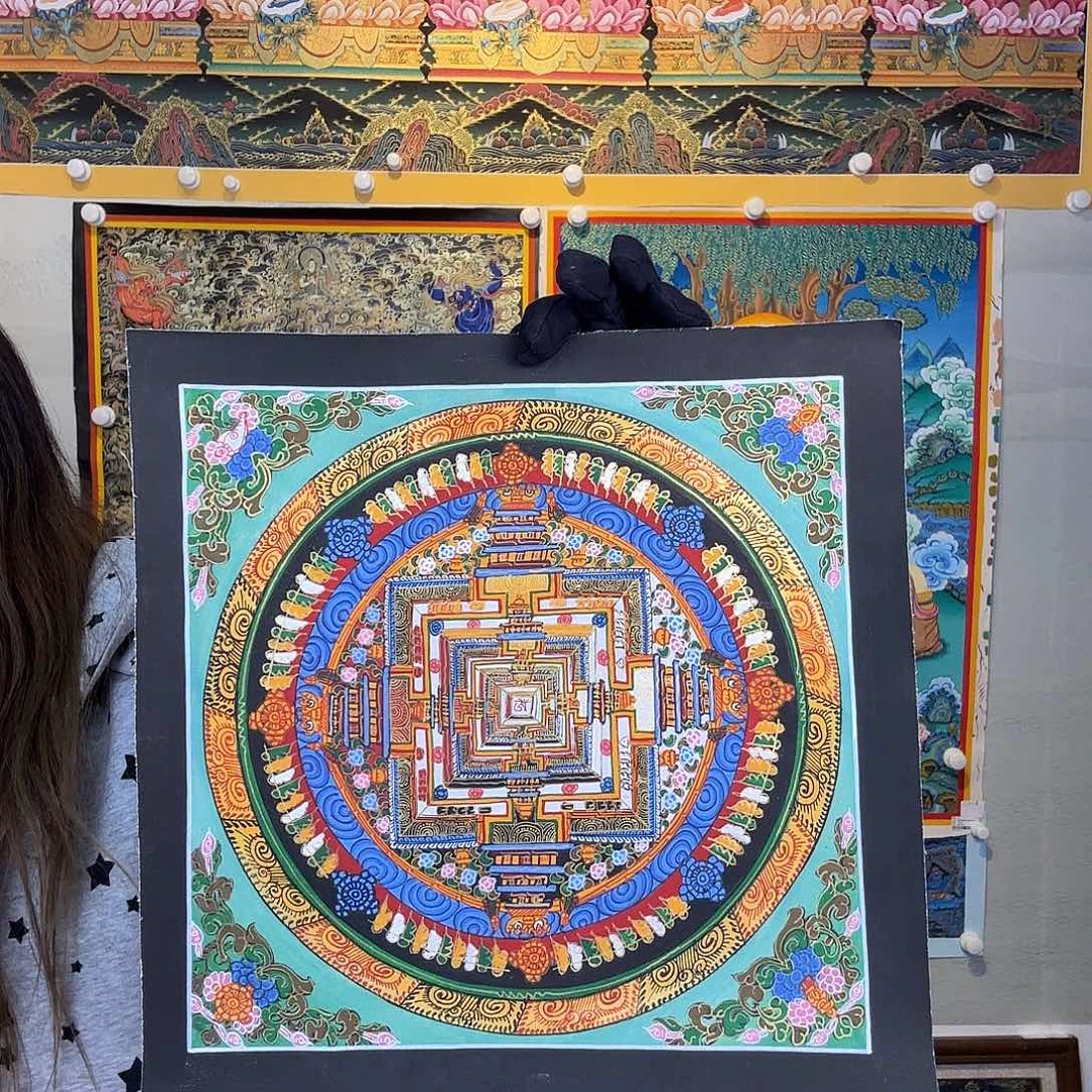 卷轴画纯手绘唐卡坛城27厘米左右