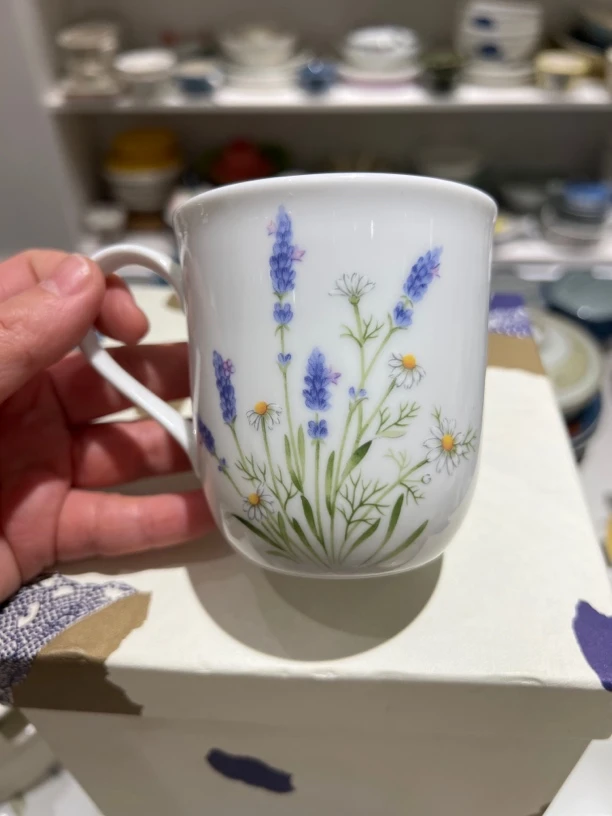 Nikko日光 陶瓷水杯 雏菊薰衣草蝶恋花 清新淡雅 家用马克杯
