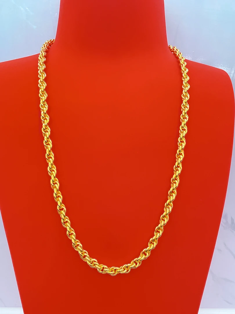 合金项链 镀金麻花项链百搭潮流女士金色时尚