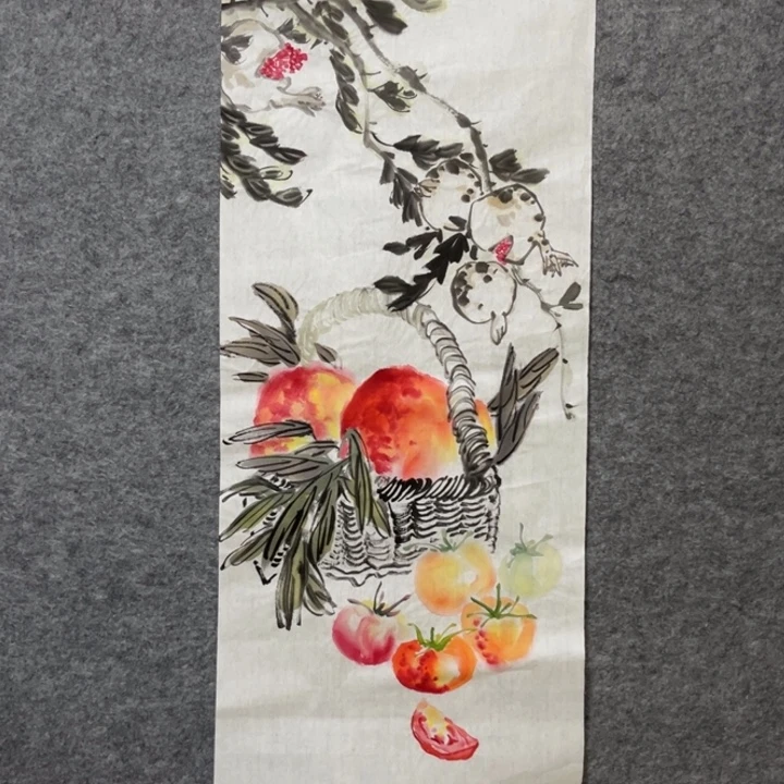 竖款大鱼书画艺术作品