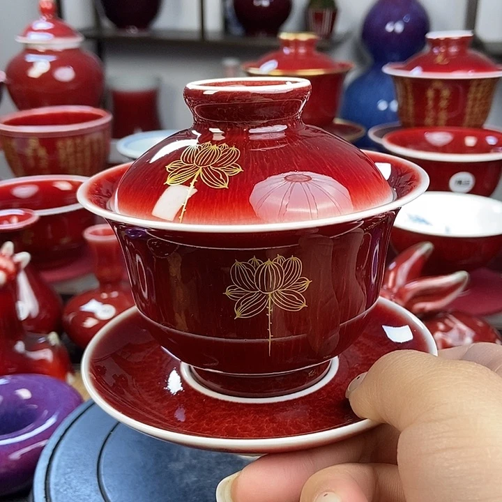 陶瓷景德镇名陶雅玩原矿郎红