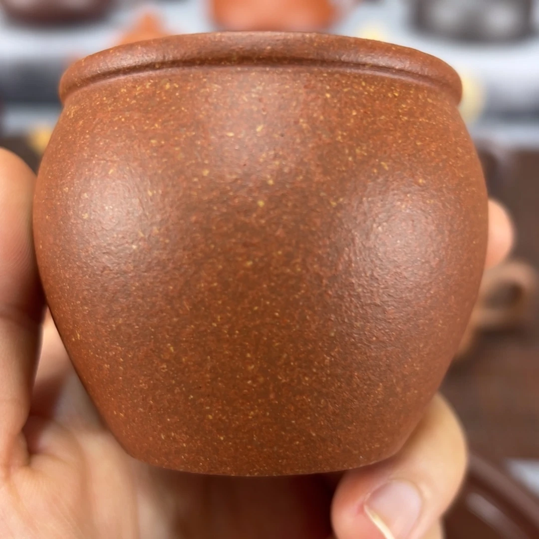 茶壶紫砂红降破矿料杯