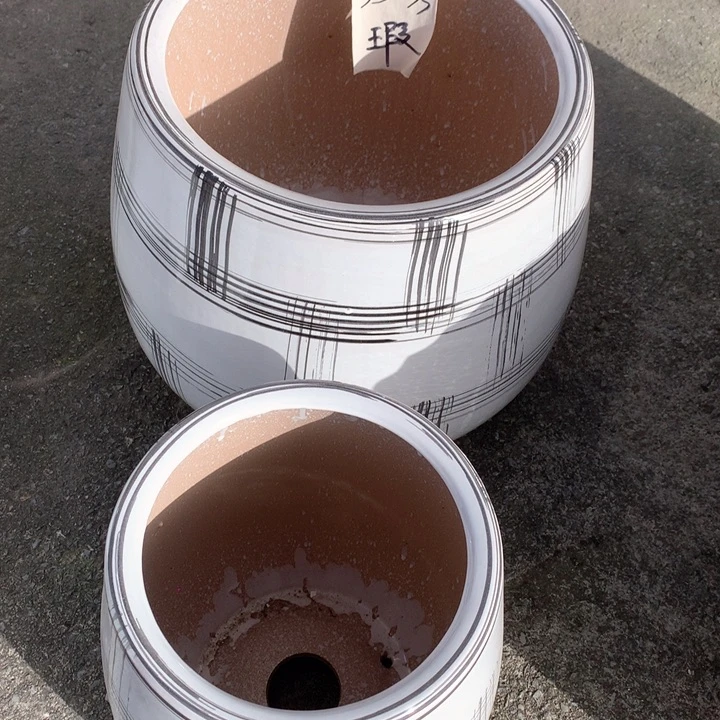 花盆陶瓷一套黑线水滴