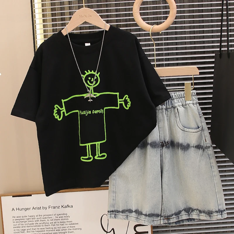 卡通童装男童夏装套装2025新款儿童夏季薄款短袖两件套宽松百搭潮