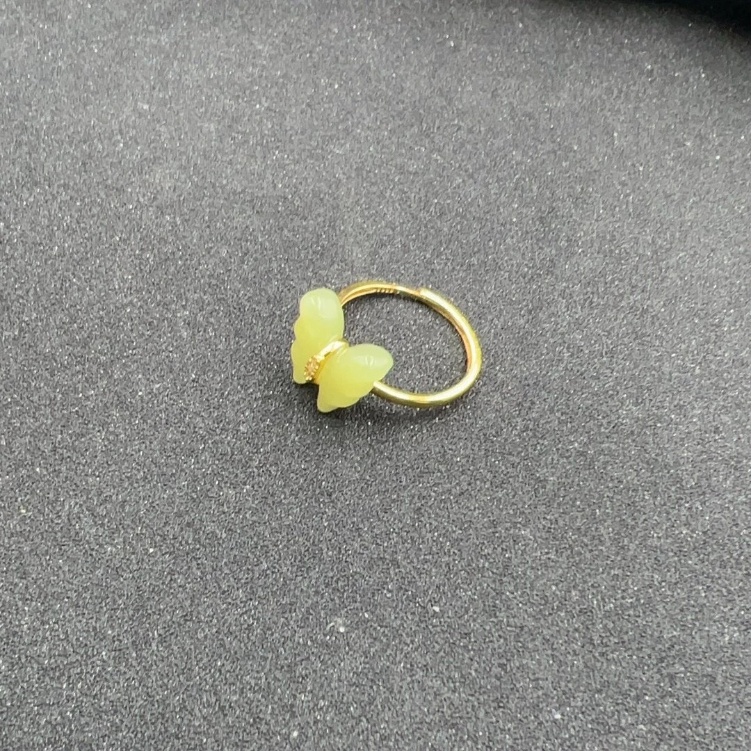 BY0114FWJS标3 和田玉蝴蝶戒指