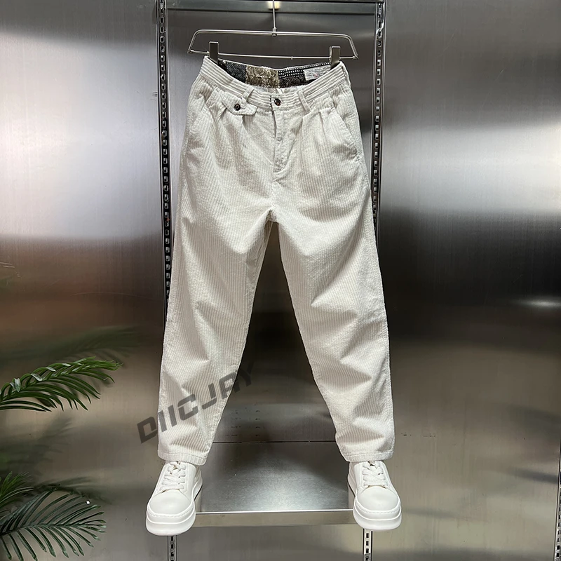 【专柜品质】秋冬男士灯芯绒休闲裤时尚潮流宽松加厚小直筒保暖长裤