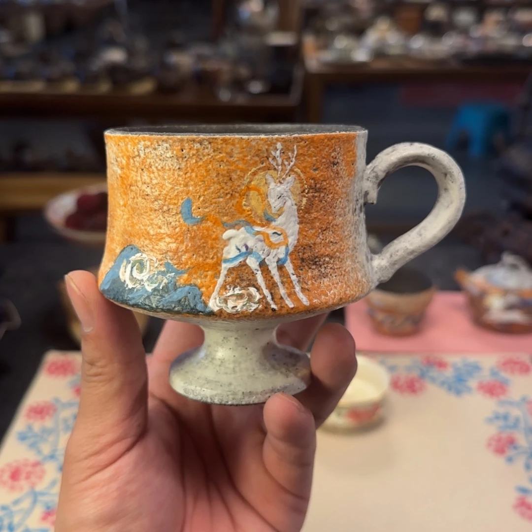 杯新品上新九色鹿咖啡杯