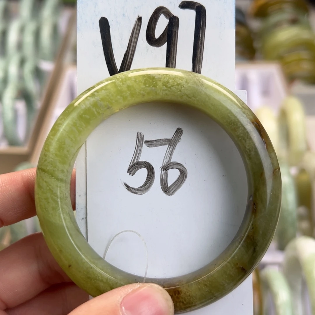 岫玉手镯未镶嵌天然岫玉微瑕