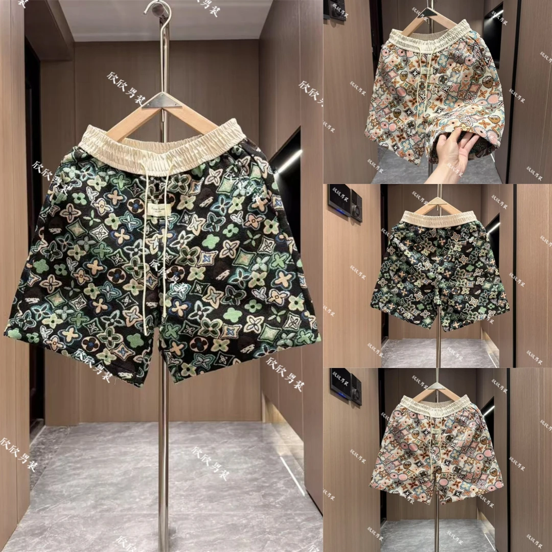 潮牌色织提花宽松潮流休闲男士短裤