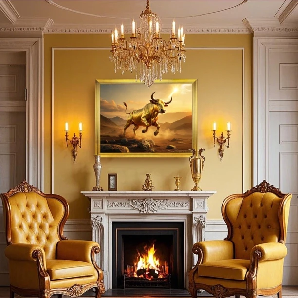 壹画廊艺术品原创油画布画金牛