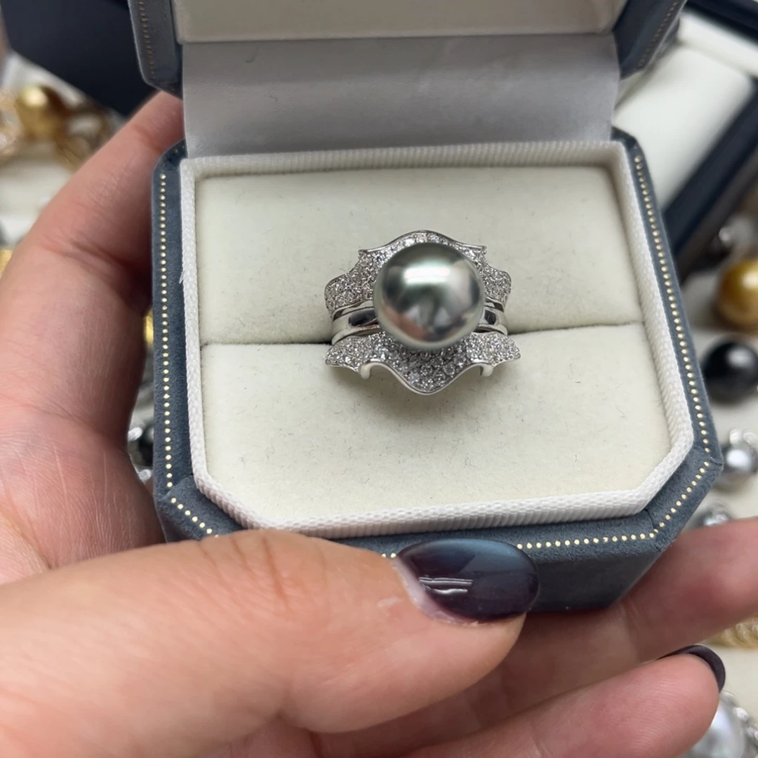 海水珍珠银S925镶嵌戒指
