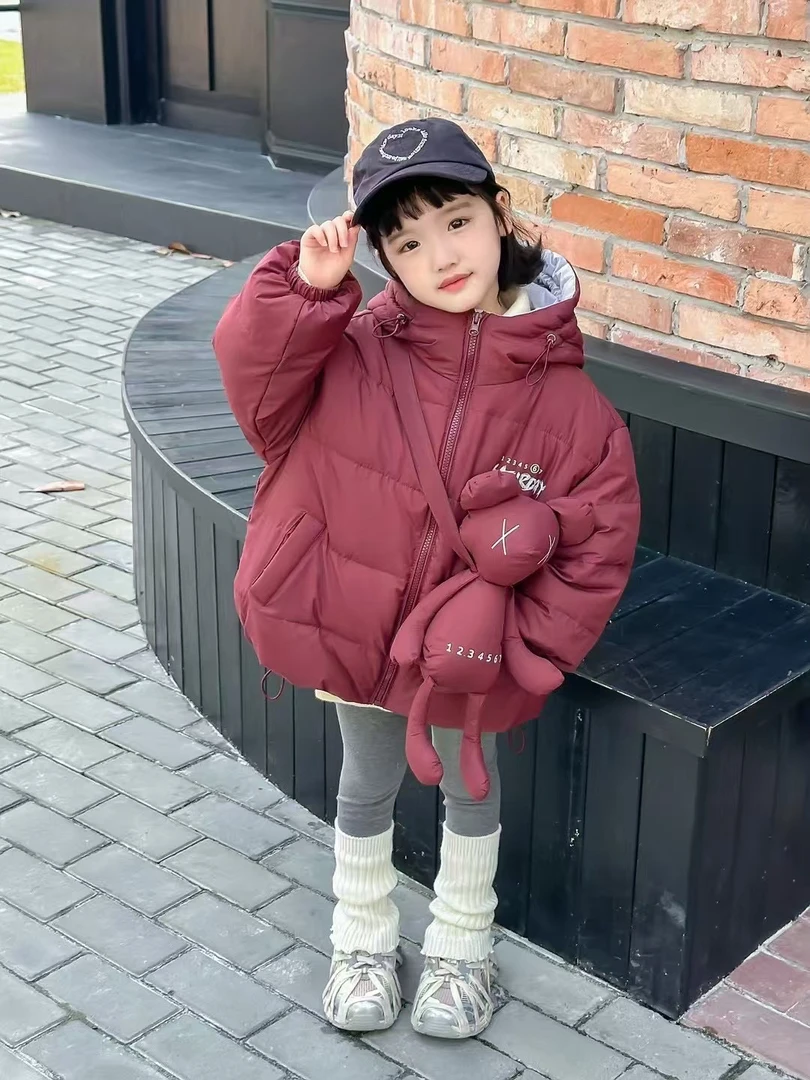 男孩女孩常规连帽羽绒服时尚韩版冬季洋气短款女童