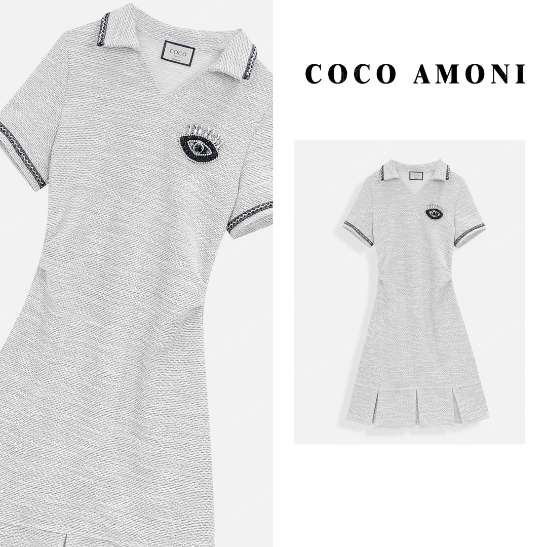 夏季新款高级女装拼接重工天使之眼气质显瘦高端连衣裙ZC536