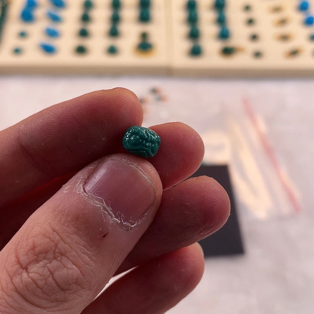 绿松石未镶嵌耳饰