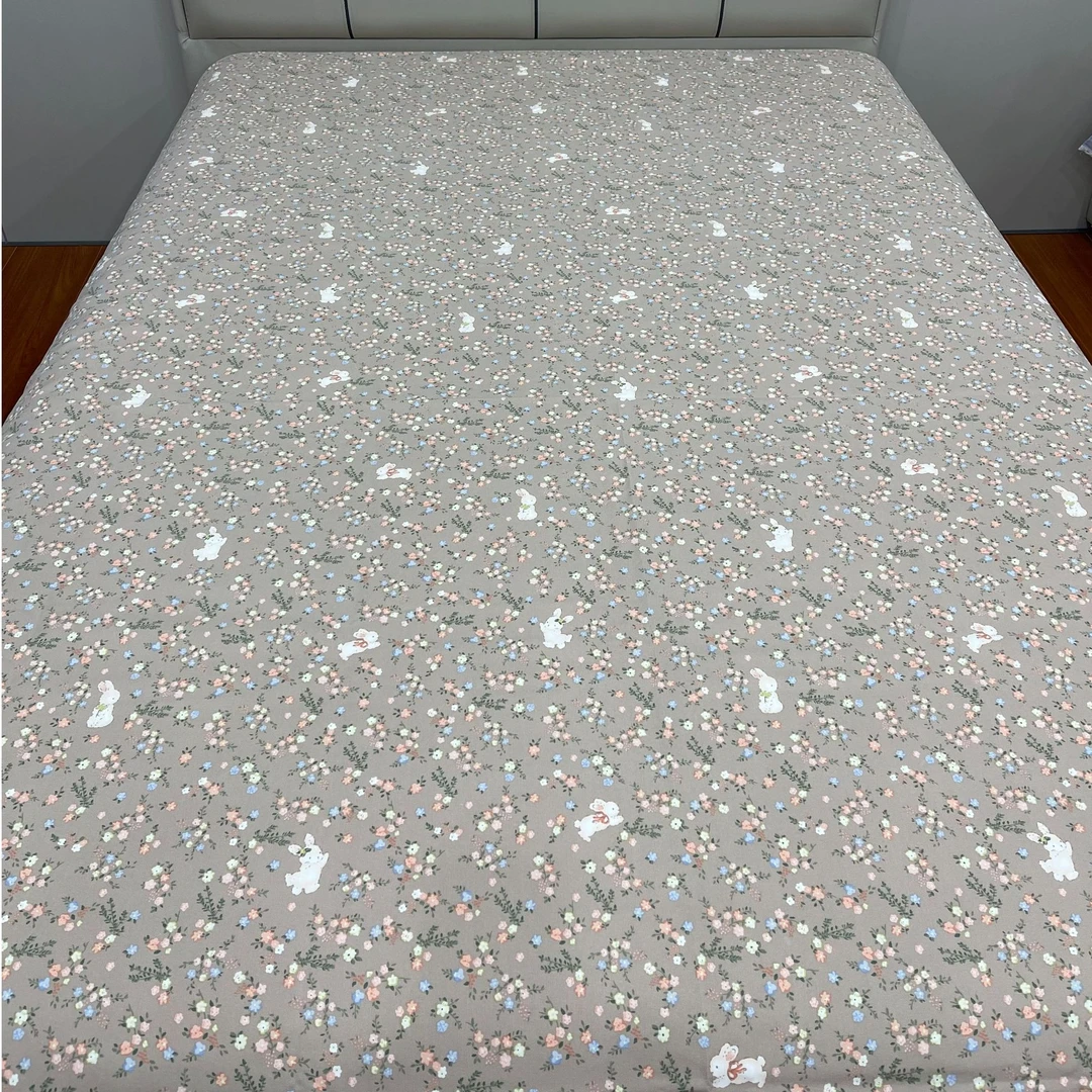 原棉老粗布花边床单2.45*2.45米（329号）