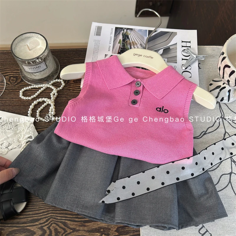 女童夏装套装2025新款洋气韩版女宝宝时髦夏季两件套 C284