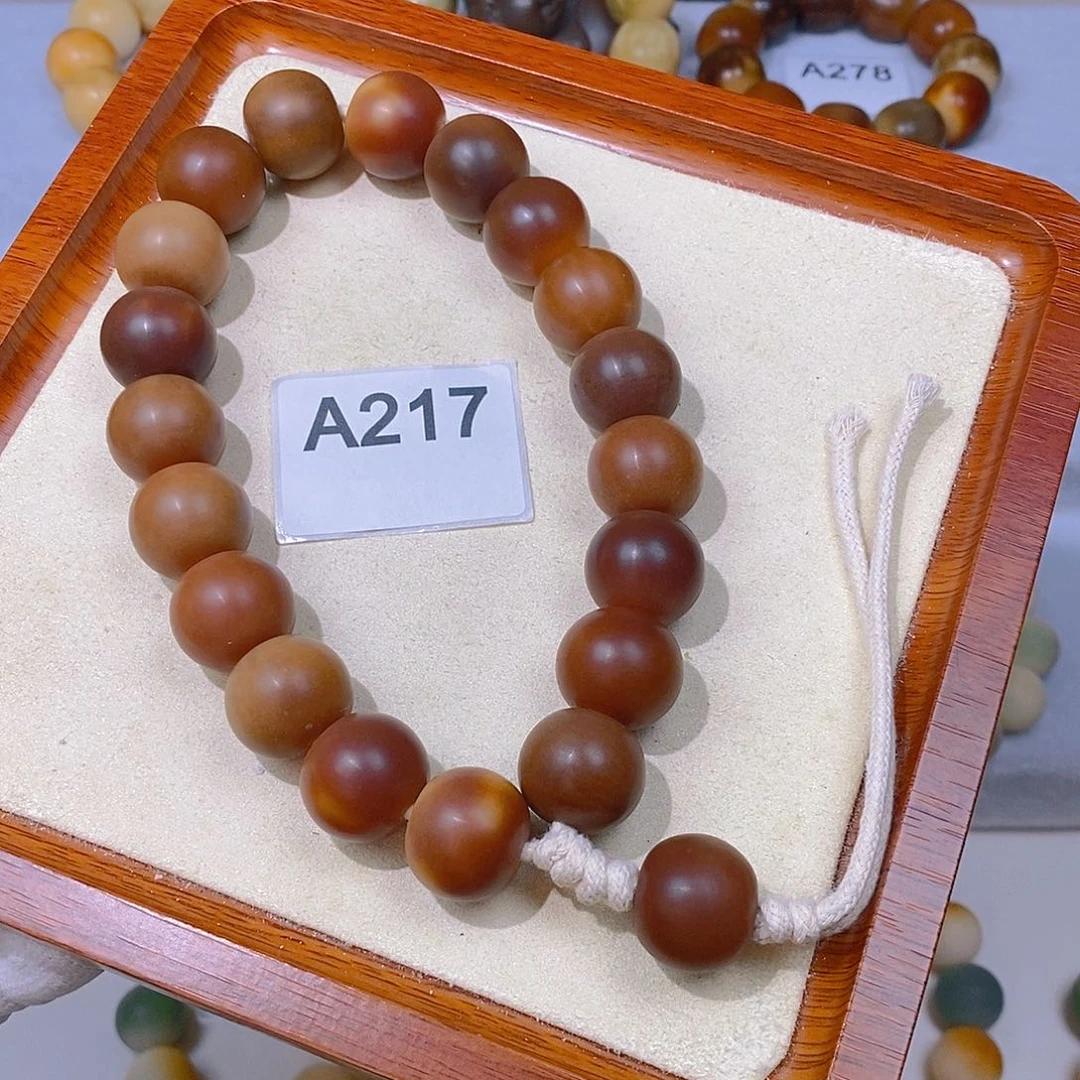 菩提根/象牙果手串干磨苹果珠手持19mm（微瑕）