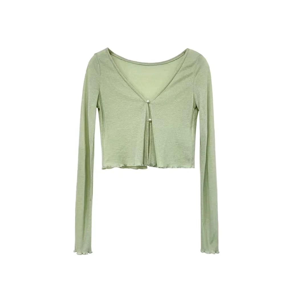 依漾Y-【绿色开衫】新款设计感显瘦百搭开衫-B3364G