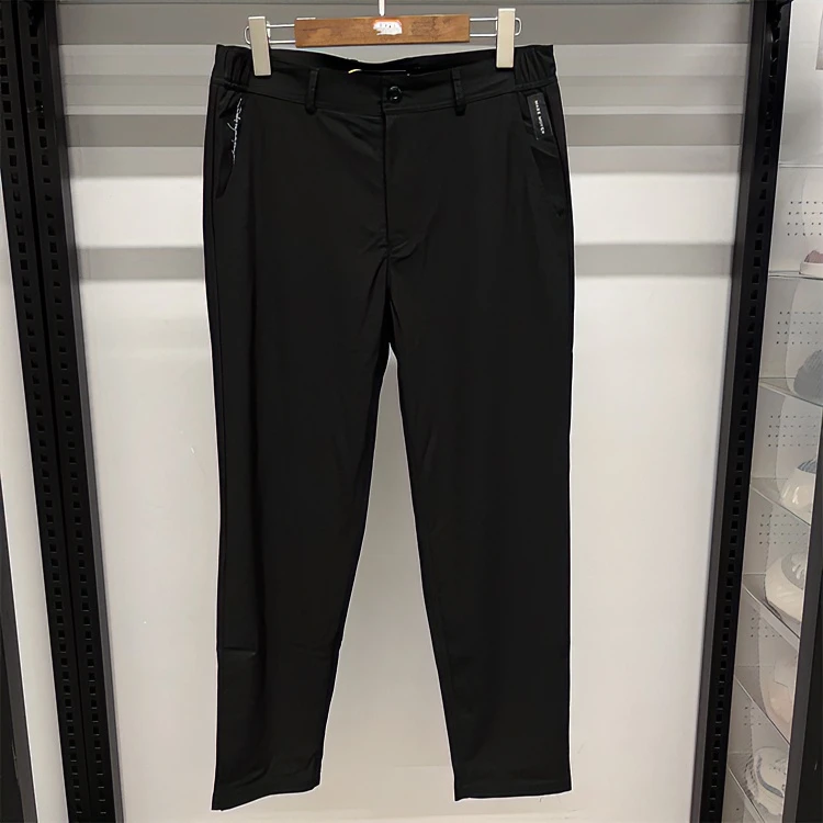 (2.21) S-20 男士春夏季薄款黑色口袋刺绣休闲西裤 P0301