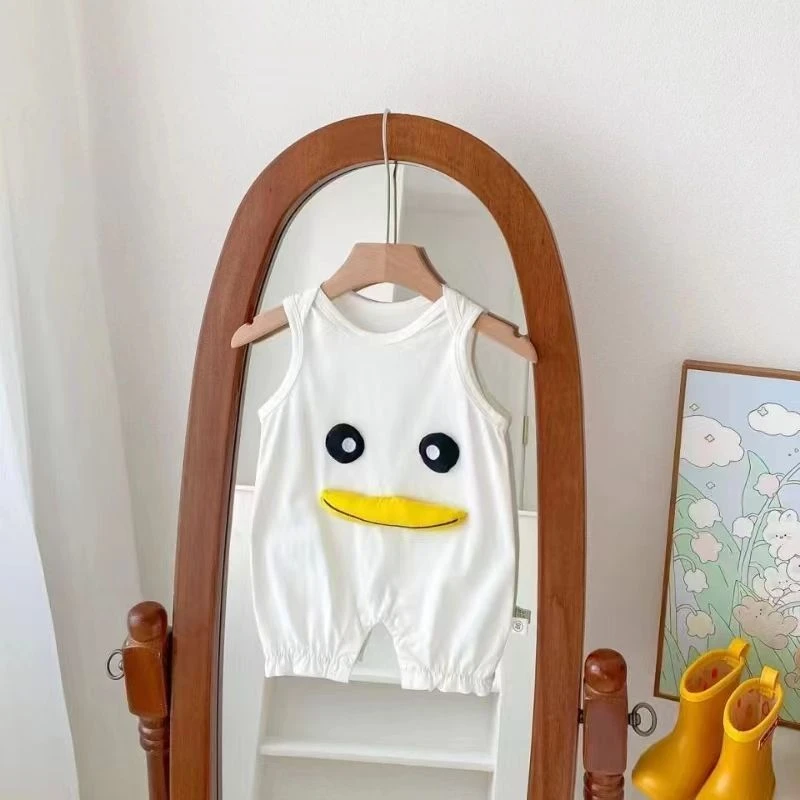 婴幼儿新生儿可爱大嘴鸭宽肩连体哈衣宝宝外出服