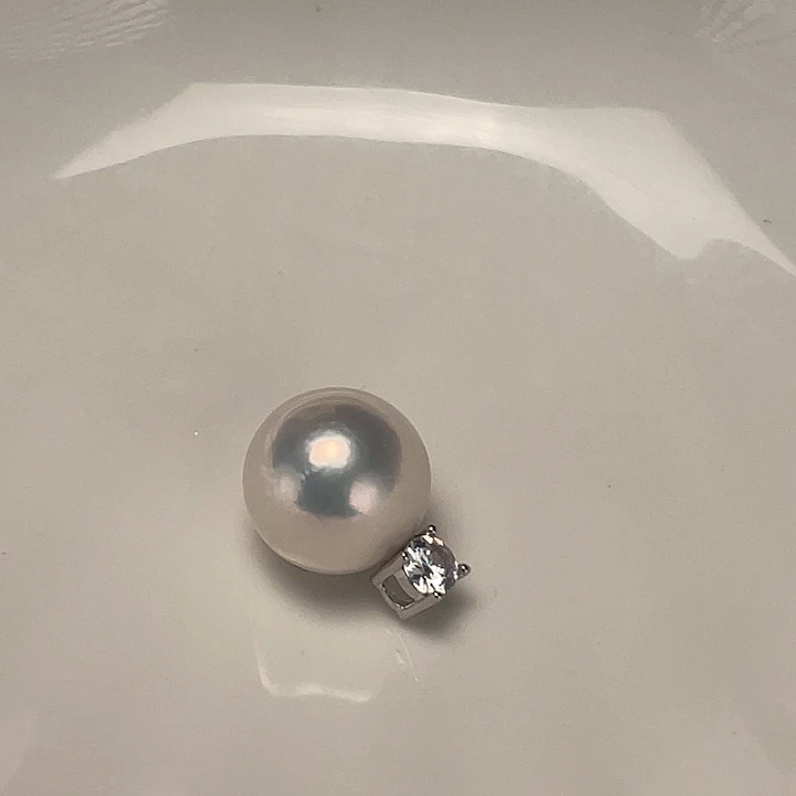 淡水珍珠吊坠(不含链)银S925镶嵌以*?