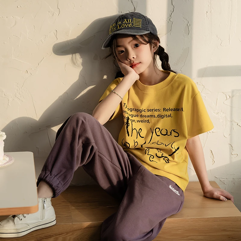 女童短袖T恤2025夏季新款韩版印花打底短袖上衣B51G201035
