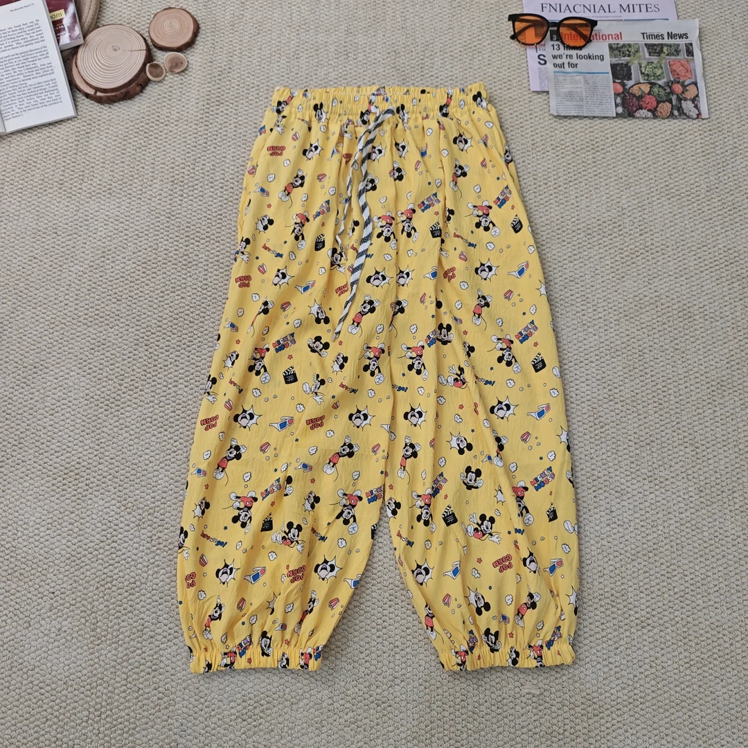 2025夏季新款卡通印花抽绳休闲裤束脚裤1204