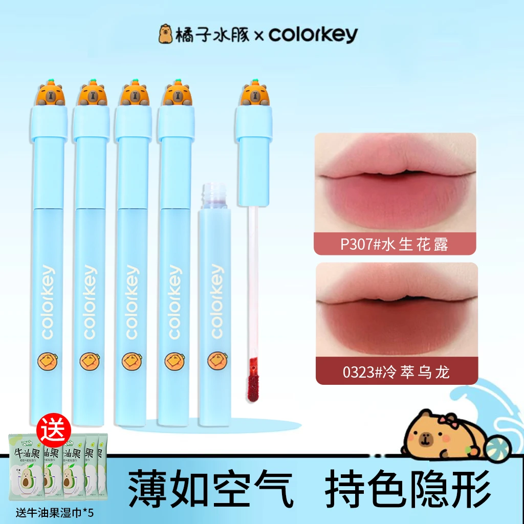 Colorkey珂拉琪水雾唇露唇釉哑光雾面丝绒卡皮巴拉不易沾杯B360